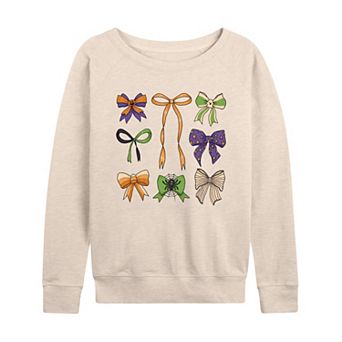 Women's Halloween Bows French Terry Long Sleeve Tee