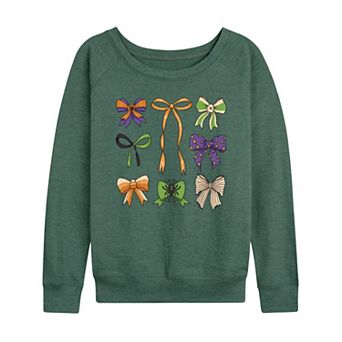 Women's Halloween Bows French Terry Long Sleeve Tee