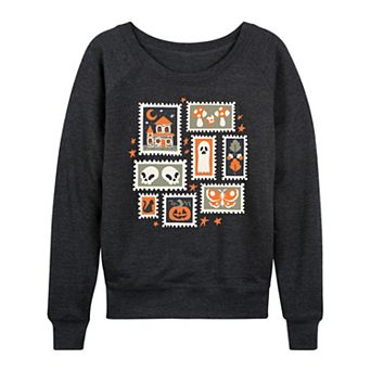 Women's Halloween Stamps French Terry Long Sleeve Tee