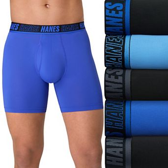 Men's Hanes® Moves 4+1 Bonus Pack Breathable Mesh Total Support Pouch Boxer Briefs