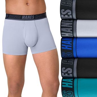 Men's Hanes® Moves 4+1 Bonus Pack Breathable Mesh Total Support Pouch Trunks