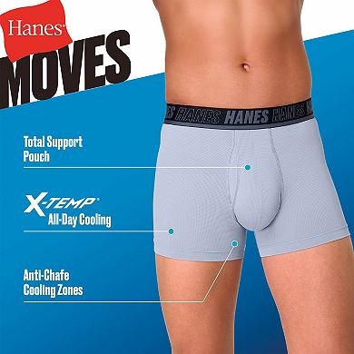 Men's Hanes® 4+1 Bonus Pack Moves Ultimate Total Support Pouch Short Leg Boxer Brief Underwear