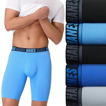 Men's Hanes® 4+1 Bonus Pack Breathable Mesh Long Leg Boxer Briefs