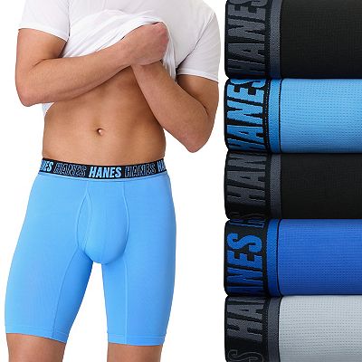 Men's Hanes® 4+1 Bonus Pack Breathable Mesh Long Leg Boxer