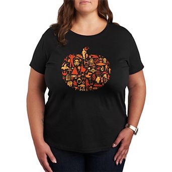 Plus Size Star Wars Pumpkin Silhouette Graphic Tee