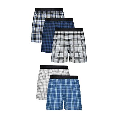 Men's Hanes® 5-Pack Core Assorted Plaid Woven 6-Inch Boxer Underwear