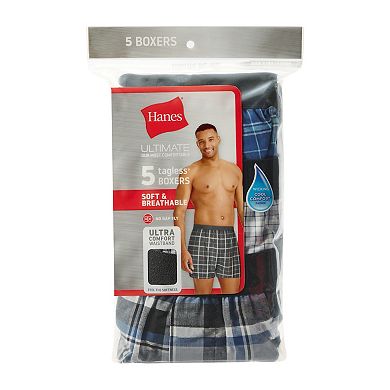 Men's Hanes® 5-Pack Core Assorted Plaid Woven 6-Inch Boxer Underwear