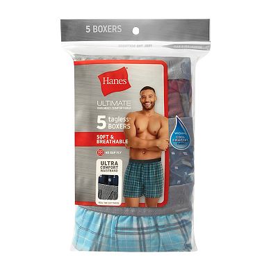 Men's Hanes® 5-Pack Core Assorted Woven 6-Inch Boxer Underwear
