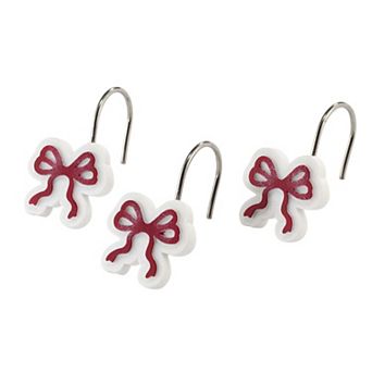 Avanti Christmas Bows 12 pc Decorative Shower Curtain Hook Set