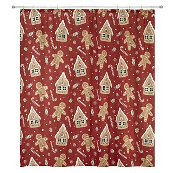Avanti Gingerbread Man Pattern Shower Curtain
