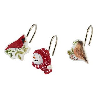Avanti Holiday Cheer 12 pc Decorative Shower Curtain Hook Set