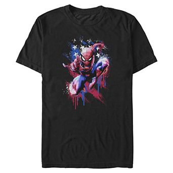 Big & Tall Marvel Spider-Man Americana Paint Drip Graphic Tee