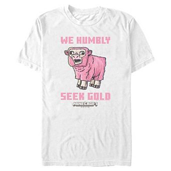 Big & Tall Minecraft Movie Sheep We Humbly Seek Gold Graphic Tee