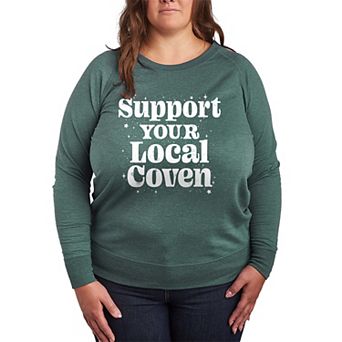 Plus Size Support Your Local Coven French Terry Long Sleeve Tee