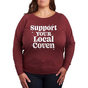 Plus Size Support Your Local Coven French Terry Long Sleeve Tee