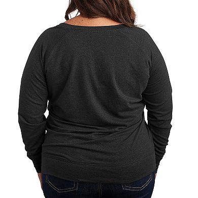 Plus Size Ghost & Pumpkin Balloon French Terry Long Sleeve Tee