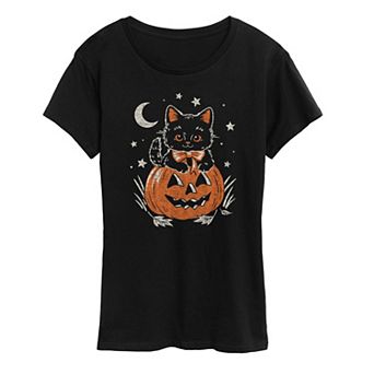 Women's Halloween Kitten Graphic Tee