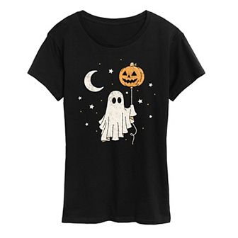 Women's Ghost & Pumpkin Balloon Graphic Tee