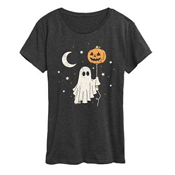Women's Ghost & Pumpkin Balloon Graphic Tee