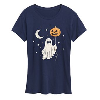 Women's Ghost & Pumpkin Balloon Graphic Tee