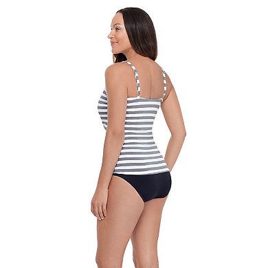 Women's Bal Harbour V-Neck Striped Tankini Swim Top