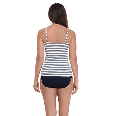 Women's Bal Harbour V-Neck Striped Tankini Swim Top