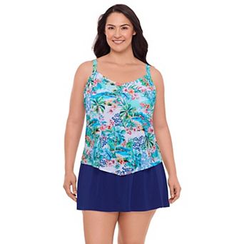 Plus Size Bal Harbour V-Neck Hankini Swim Top