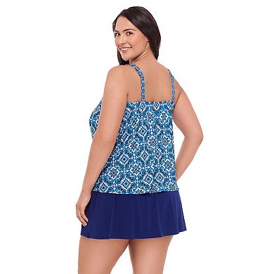 Plus Size Bal Harbour A-Line Tankini Swim Top