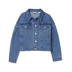 yue90s LANDS’ END Denim Jacket VINTAGE Lands End Jacket Mens Large Denim Blue Jean Truckers
