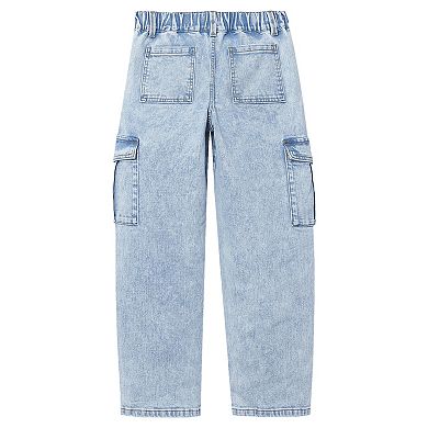 Girls 2-16 Lands' End Denim Cargo Wide Leg Jeans