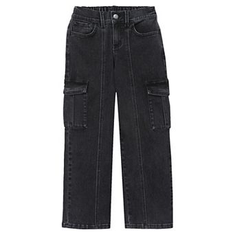 Girls 2-16 Lands' End Denim Cargo Wide Leg Jeans