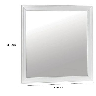 Ryla Dresser Mirror, Square Frame, Solid Wood