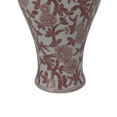 Chris Lidded Accent Jar, Bird and Floral, Ceramic
