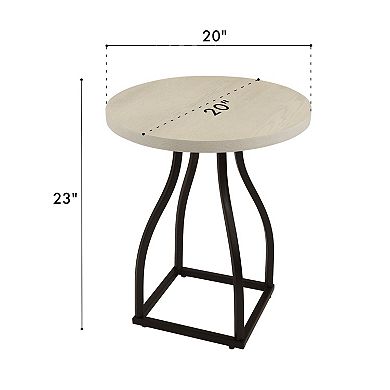 Tior Accent Table, Round Top, Metal Base