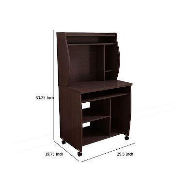 Niro Utility Desk Cart with Hutch, 7 Shelves