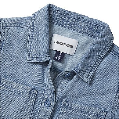 Girls Lands' End Lightweight Denim Jumpsuit