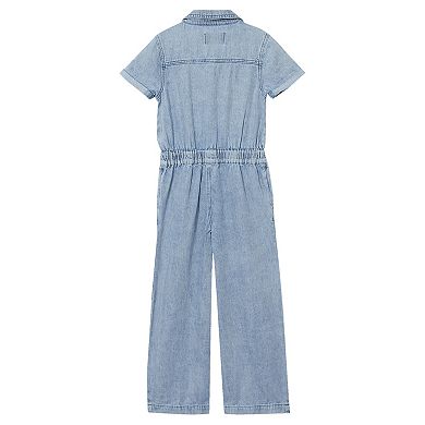 Girls Lands' End Lightweight Denim Jumpsuit
