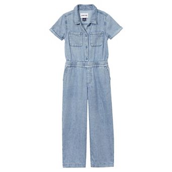 Girls Lands' End Lightweight Denim Jumpsuit