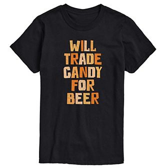 Big & Tall Will Trade Candy For Beer Short Sleeve Graphic Tee