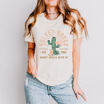 Simply Sage Market Velvet Rodeo Cactus Short Sleeve Tee