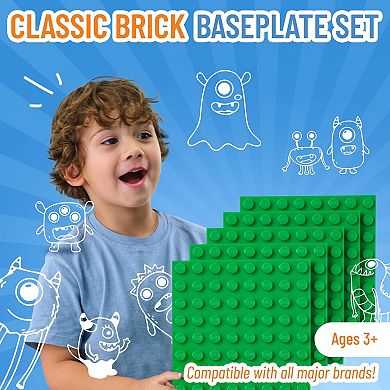 Classic Building Brick Baseplates, 20 Pieces, 2.5x2.5 In (8x8 Studs)