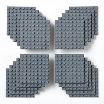 Classic Building Brick Baseplates, 20 Pieces, 2.5x2.5 in (8x8 Studs)