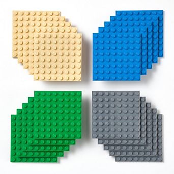 Classic Building Brick Baseplates, 20 Pieces, 2.5x2.5 in (8x8 Studs)