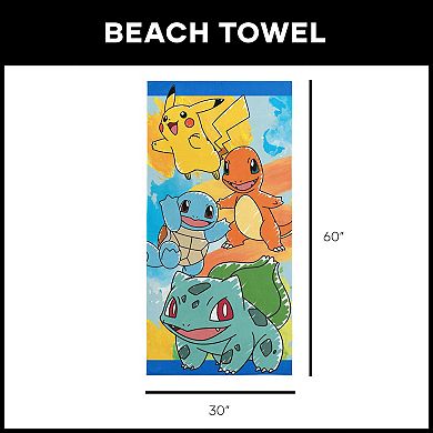 Pokémon Watercolor Splash Microfiber Beach Towel