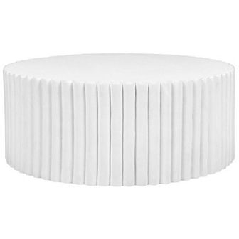 LeisureMod Milena Round Coffee Table, Fiberstone Indoor and Outdoor Accent Side Table