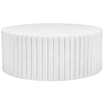 LeisureMod Milena Round Coffee Table, Fiberstone Indoor and Outdoor Accent Side Table