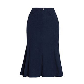 Corduroy Skirt for Women Fall High Waist Work Dressy Casual Fishtail Midi Skirs