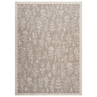 Garvee Machine Washable Flower Area Rug Non Slip Stain Resistant Rugs for Bedroom