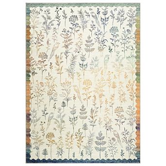 Garvee Machine Washable Flower Area Rug Non Slip Stain Resistant Rugs for Bedroom