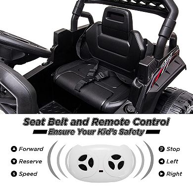 12V Kids Ride-On Truck, Electric Car Toy with Remote Control, Spring Suspension, LED Lights
